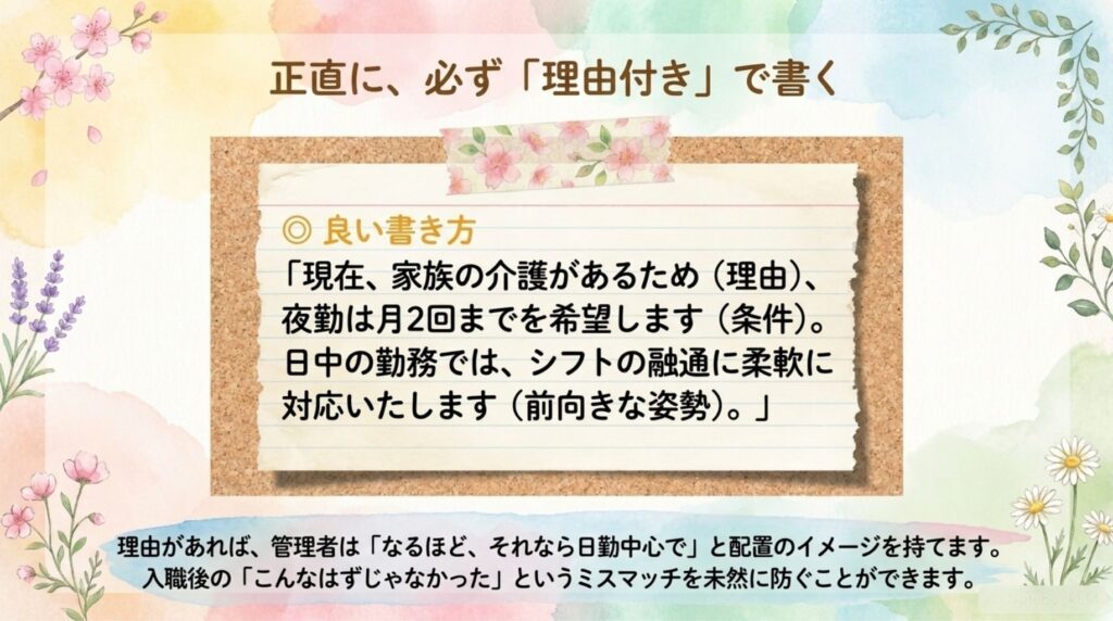 希望は理由付きで書く_説明画像