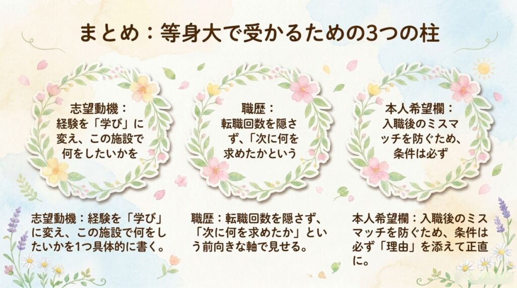 受かるための3つの柱_説明画像